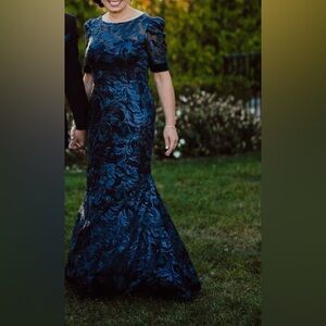 Elegant Blue Floral Gown